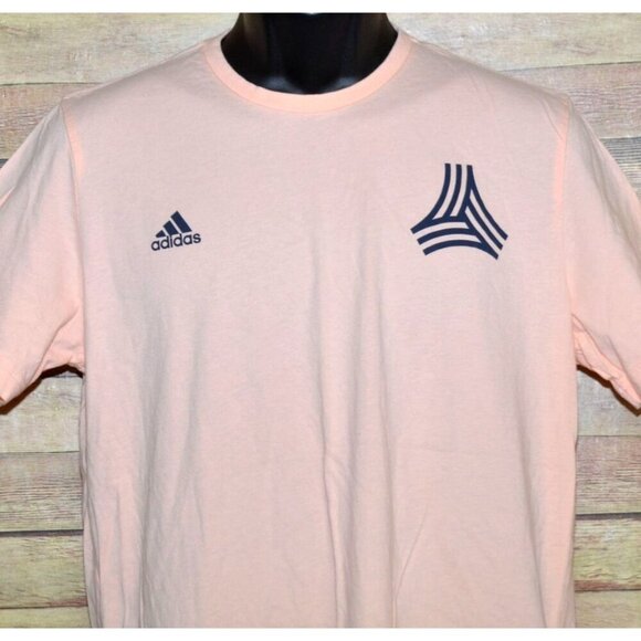 Adidas Tango T-Shirt Men's L Peach 100% Cotton Athletic Tee Soccer Sportswear - Picture 2 of 9